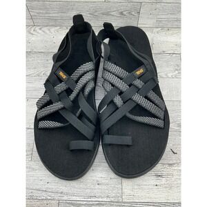 Teva‎ Black Grey Strappy Toe Loop Sport Sandals Women's Size 9